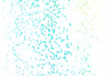 Açık mavi, yeşil vektör zarif desenli sakura. Yapraklı soyut illüstrasyon, karalama tarzı dallar. İşiniz için yeni tasarım.