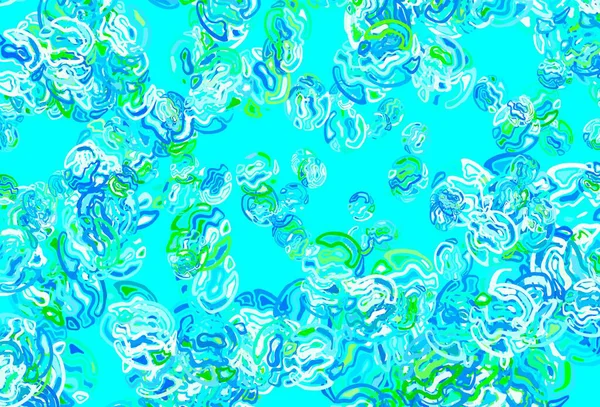Azul Claro Padrão Vetorial Verde Com Formas Aleatórias Ilustração Abstrata — Vetor de Stock