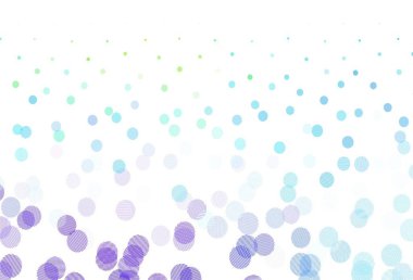 Açık mavi, küreli yeşil vektör deseni. Soyut arka planda bulanık kabarcıklar ve renkli gradyan. Güzel web siteleri için desen.