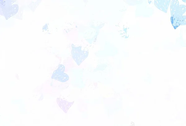 Bleu Clair Fond Vectoriel Rouge Avec Des Cœurs Doux Beau — Image vectorielle