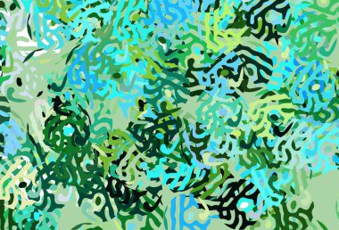 Açık mavi, soyut şekilli sarı vektör dokusu. Modern tarzda değişen renkli kaotik formlar. Web siteniz için basit tasarım.