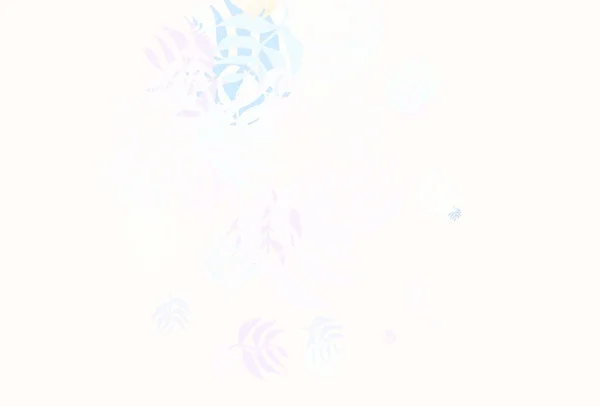 Lichtblauwe Gele Vector Doodle Lay Out Met Bladeren Bladeren Elegant — Stockvector