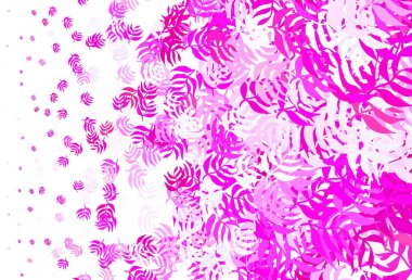 Açık mavi, yapraklı kırmızı vektör deseni. Yapraklarla karalama tarzında renkli çizimler. Ağ ve ambalaj için elle boyanmış tasarım.