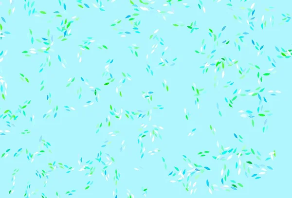 Bleu Clair Motif Élégant Vecteur Vert Avec Des Feuilles Illustration — Image vectorielle