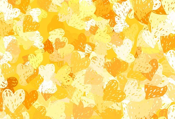 Светло Оранжевый Вектор Обратного Хода Сладкими Сердцами Декоративный Дизайн Сердечками — стоковый вектор