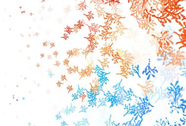 Açık mavi, dallı kırmızı vektör karalama deseni. Yaprakları ve dalları olan yepyeni renkli bir illüstrasyon. Markan için şık bir model..