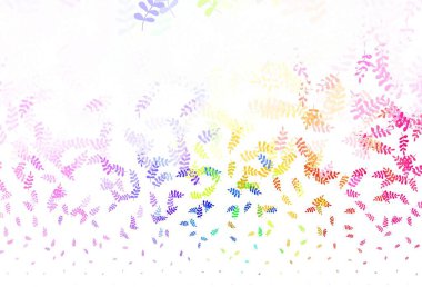 Yapraklı Light Multicolor vektör soyut arkaplan. Bulanık arka planda yaprakları olan eskiz karalamalar. Tasarımınız için yeni şablon.