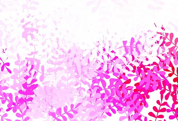 Светло Розовый Вектор Естественный Фон Листьями Творческая Иллюстрация Размытом Стиле — стоковый вектор