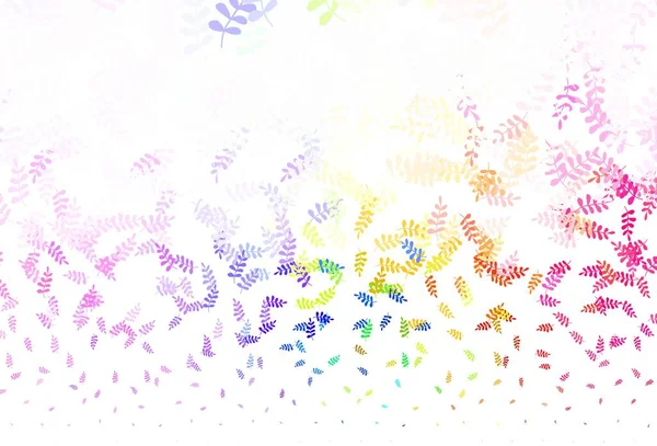 Lumière Multicolore Vecteur Abstrait Fond Avec Des Feuilles Croquant Gribouillis — Image vectorielle