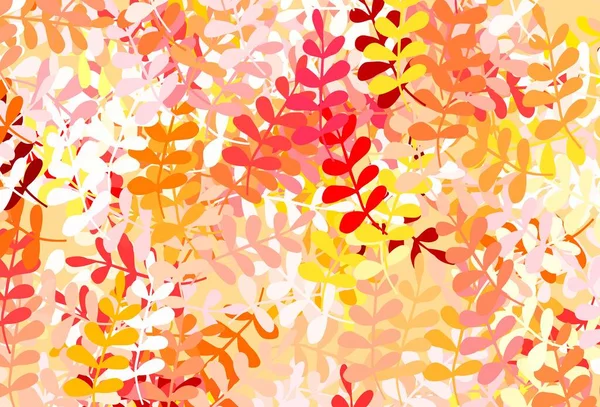 Vecteur Orange Clair Illustration Naturelle Avec Des Feuilles Doodle Illustration — Image vectorielle