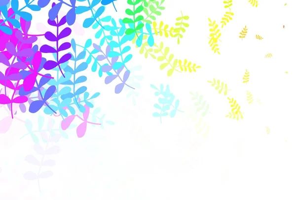Légère Texture Vectorielle Multicolore Doodle Avec Feuilles Illustration Créative Dans — Image vectorielle