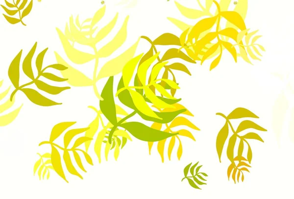 Светло Зеленый Желтый Векторный Фон Листьями Современная Геометрическая Абстрактная Иллюстрация — стоковый вектор