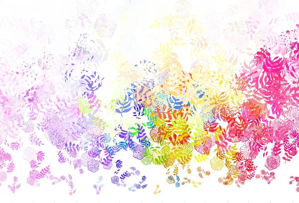 Light Multicolor Vector Doodle Textur Mit Blättern Moderne Geometrisch Abstrakte — Stockvektor