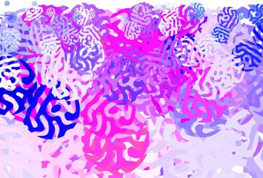 Açık mavi, rastgele şekilli kırmızı vektör deseni. Modern tarzda değişen renkli kaotik formlar. Web siteniz için basit tasarım.