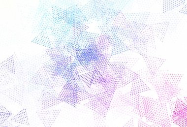 Dairesel çokgen biçimli ışık çok renkli vektör deseni. Renkli daireler, üçgenler çizilmiş bir resim. Web siteleri için desen.