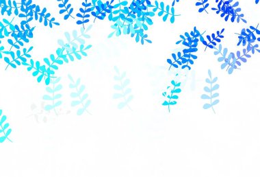 Hafif BLUE vektör karalama arkaplanı yapraklarla. Bulanık arkaplanda, gradyanı olan yapraklar. Markan için şık bir model..