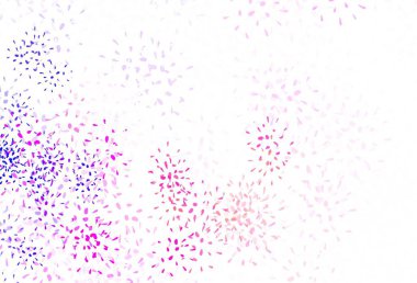 Açık mavi, kırmızı vektör yapraklı arkaplan. Yapraklarla karalama tarzında renkli çizimler. İşiniz için yeni tasarım.