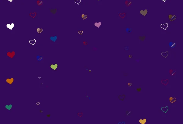 Φωτεινό Πολύχρωμο Διανυσματικό Σκηνικό Γλυκές Καρδιές Glitter Αφηρημένη Εικόνα Πολύχρωμες — Διανυσματικό Αρχείο