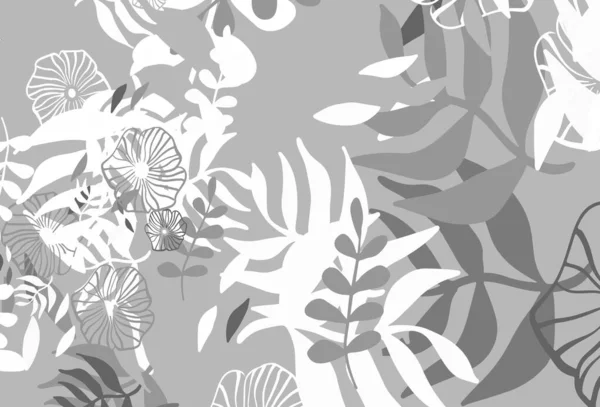 Texture Vectorielle Gris Clair Doodle Avec Feuilles Croquant Gribouillis Avec — Image vectorielle