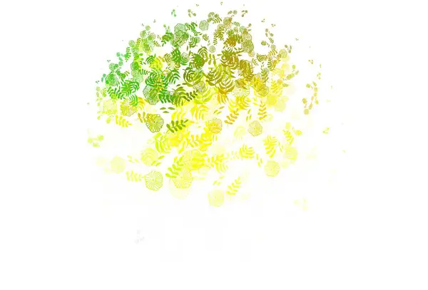 Světle Zelená Žlutý Vektor Elegantní Vzor Listy Listí Elegantní Přírodní — Stockový vektor