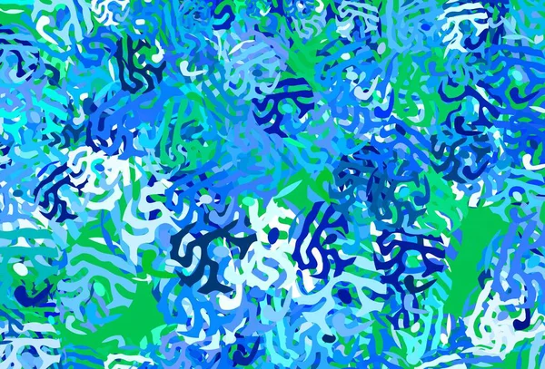 Hellblaue Grüne Vektortextur Mit Abstrakten Formen Dekorative Gestaltung Abstrakten Stil — Stockvektor