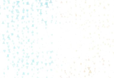 Açık mavi, daire şeklinde üçgen şeklinde sarı vektör dokusu. Renkli daireler, üçgenler çizilmiş bir resim. Reklamlar için desen.