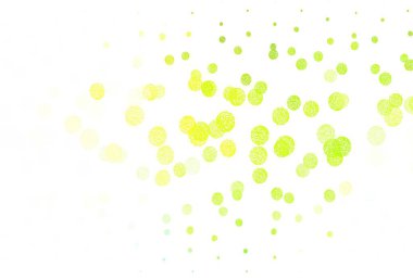 Açık yeşil, daireli sarı vektör şablonu. Parlak renkli soyut çemberlerin olduğu bir resim. Poster ve web siteleri için tasarım.