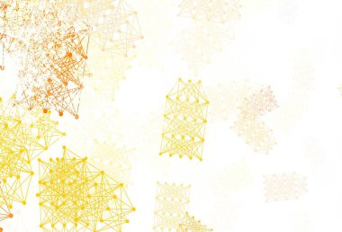 Yapay zeka ağlı hafif turuncu vektör deseni. Yapay zekanın bağlantı ve noktalarıyla soyut illüstrasyon. Teklif verilerinin tanıtımı için akıllı tasarım.