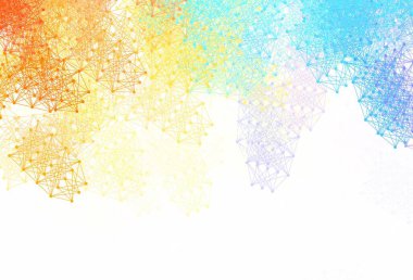 Açık mavi, yapay zeka kavramına sahip sarı vektör dokusu. Yapay zeka bağlantılarıyla basit bir şekilde renkli tasarım. Poster ve teknoloji sembolü.