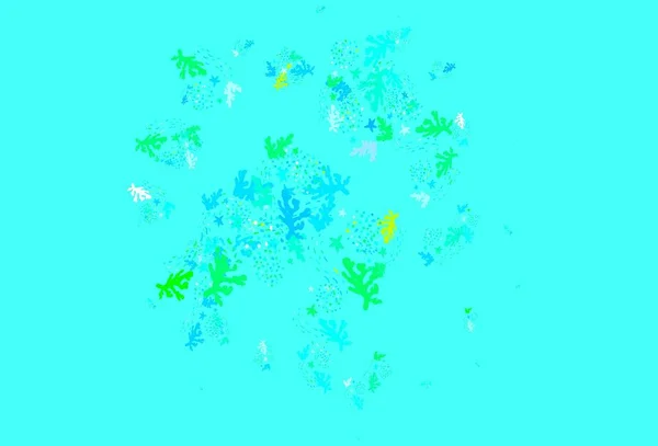 Bleu Clair Motif Vectoriel Vert Avec Des Formes Aléatoires Illustration — Image vectorielle