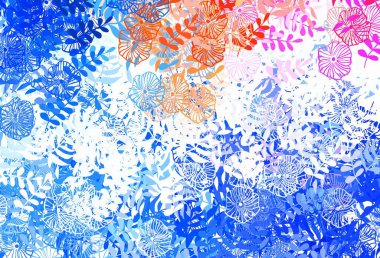 Açık mavi, yapraklı sarı vektör soyut tasarımı. Bulanık arkaplanda, gradyanı olan yapraklar. İşiniz için en iyi tasarım..