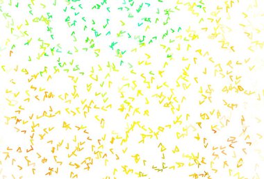 Açık yeşil, kıvrımlı sarı vektör deseni. Basit ve eğik renkte renkli bir tasvir. Reklamlarınız, posterleriniz, afişleriniz için yepyeni bir tasarım..