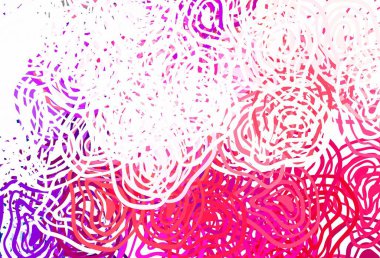 Memphis şekilli açık pembe vektör arkaplan. Modern tarzda değişen renkli kaotik formlar. Web siteniz için basit tasarım.