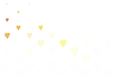 Renkli kalpleri olan açık turuncu vektör deseni. Sevgililer günü tarzında gradyan kalpleri olan akıllı bir illüstrasyon. Evlilik hediyeleri için örnek, tebrikler..