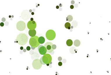Disklerle açık yeşil vektör dokusu. Bulanık yağmur damlaları olan soyut bir çizim. Güzel web siteleri için desen.