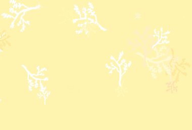 Açık Turuncu, zarif duvar kâğıdı ve sakura. Yapraklar ve dallarla gösterişli soyut çizimler. Web sitesi yöneticileri ve tasarımları için desen.