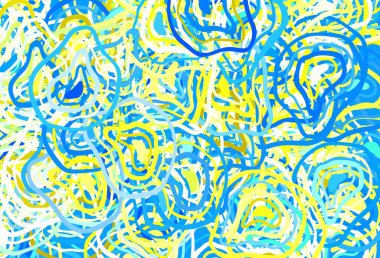 Açık yeşil, Memphis şekilli sarı vektör arkaplan. Soyut tarzda rengarenk gradyan şekilleri olan bir resim. Bir cep telefonu için arka plan.