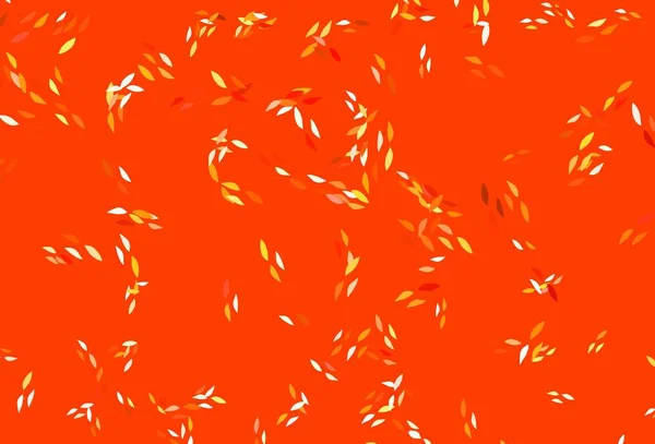 Light Orange Vector Doodle Hintergrund Mit Blättern Neue Bunte Illustration — Stockvektor