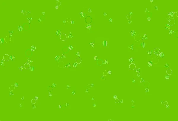 Светло Зеленый Желтый Векторный Фон Треугольниками Кругами Красивая Иллюстрация Кругами — стоковый вектор