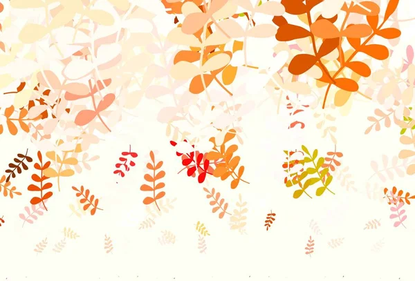 Modèle Doodle Vectoriel Brun Clair Avec Des Feuilles Illustration Décorative — Image vectorielle