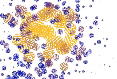 Açık mavi, Memphis şekilli kırmızı vektör arkaplan. Soyut tarzda rengarenk gradyan şekilleri olan bir resim. Web siteniz için basit tasarım.
