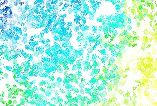 Azul Claro Verde Layout Vetor Doodle Com Folhas Projeto Decorativo — Vetor de Stock
