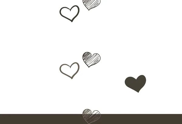 Fondo Vector Gris Claro Con Corazones Hermosos Corazones Abstractos Sobre — Vector de stock