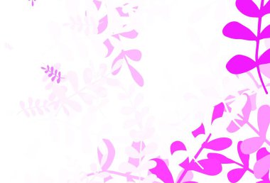 Hafif Mor vektör yapraklı soyut arkaplan. Hint tarzı yapraklı bulanık dekoratif tasarım. Ağ ve ambalaj için elle boyanmış tasarım.