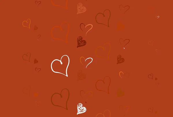 Φως Πορτοκαλί Διάνυσμα Μοτίβο Πολύχρωμες Καρδιές Όμορφες Αφηρημένες Καρδιές Πολύχρωμο — Διανυσματικό Αρχείο