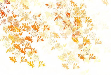 Rastgele şekilli hafif turuncu vektör deseni. Modern tarzda değişen renkli kaotik formlar. Duvar kağıtları için zarif tasarım.