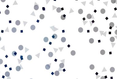 Çizgiler, daireler ve eşkenar dörtgenli hafif BLUE vektör arkaplanı. Küreler, kareler ve çizgilerle soyut çizimler. Poster ve afiş için en iyi tasarım.