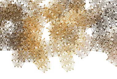 Yapay zeka yapısına sahip hafif turuncu vektör şablonu. Soyut şablondaki yapay zeka şekilleriyle parlayan illüstrasyon. Zeka ve yenilik reklamları için şablon.