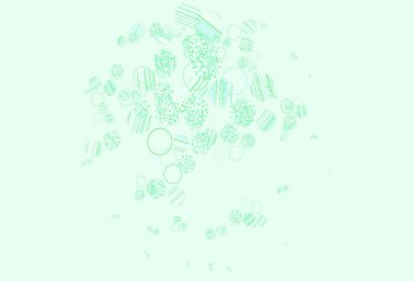 Noktalı açık yeşil vektör arkaplanı. Bulanık dekoratif tasarım baloncuklu soyut tarzda. Duvar kağıtlarının dokusu için desen.