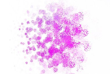 Bükülmüş çizgileri olan açık mor vektör deseni. Çağdaş gradyan soyut çizgileri olan çizimler. İş tasarımınız için soyut biçim.